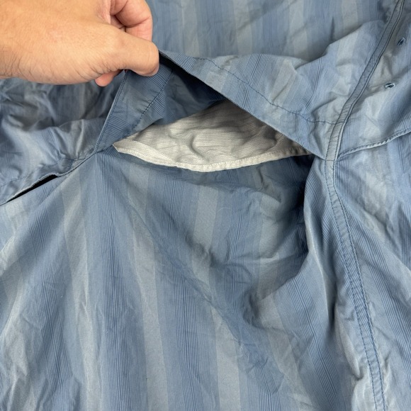 Mountain Hardwear Shirt Mens 2XL Blue Lightweight Short Sleeve Button Up Striped - Picture 10 of 11